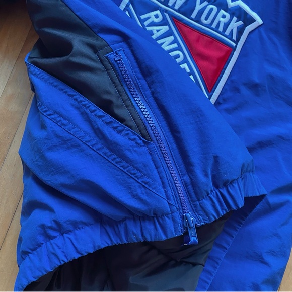 Vintage Starter New York Rangers 1/2 Zip Embroidered Jacket Large Hooded Hood L - Picture 10 of 10